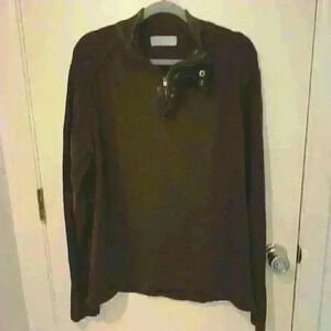 Marc New York Men's Cotton Zip Snap Brown sweater with details sz‎ XL